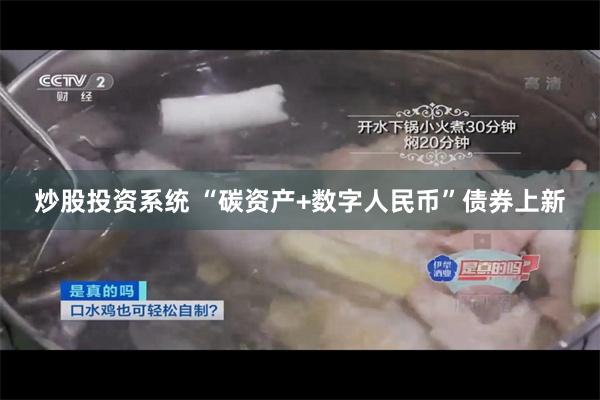 炒股投资系统 “碳资产+数字人民币”债券上新