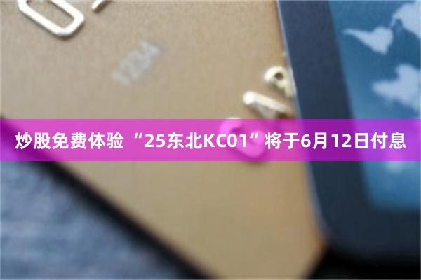 炒股免费体验 “25东北KC01”将于6月12日付息