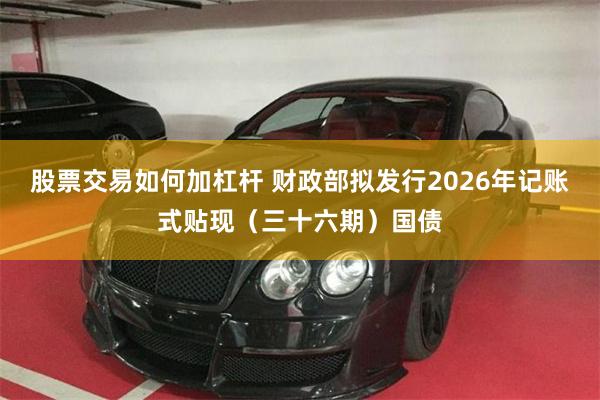 股票交易如何加杠杆 财政部拟发行2026年记账式贴现（三十六期）国债