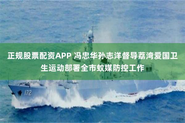 正规股票配资APP 冯忠华孙志洋督导荔湾爱国卫生运动部署全市蚊媒防控工作