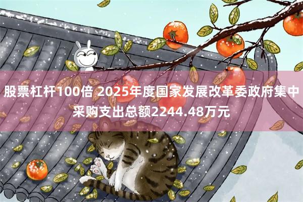 股票杠杆100倍 2025年度国家发展改革委政府集中采购支出总额2244.48万元