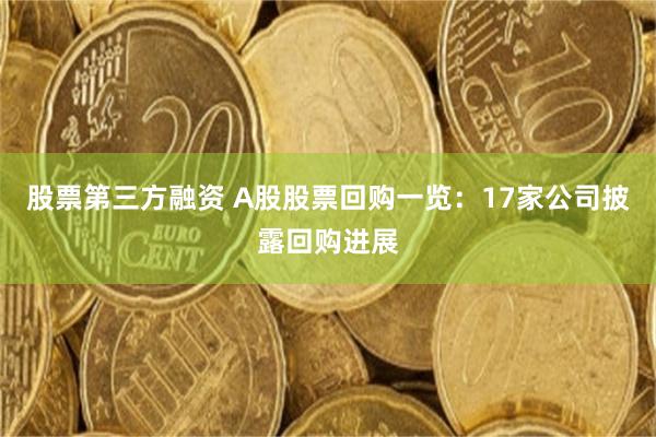 股票第三方融资 A股股票回购一览：17家公司披露回购进展