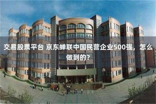 交易股票平台 京东蝉联中国民营企业500强，怎么做到的？