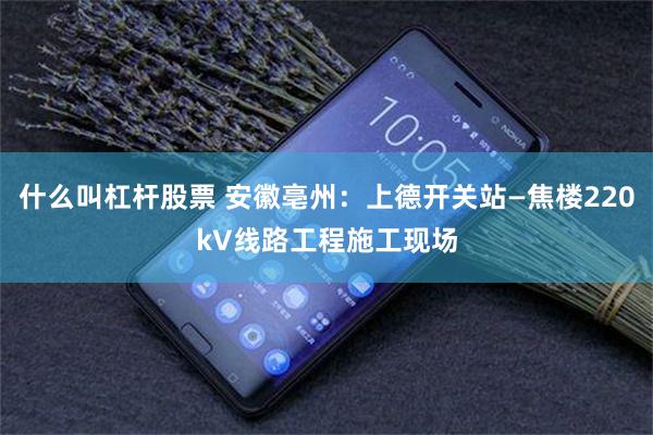 什么叫杠杆股票 安徽亳州：上德开关站—焦楼220kV线路工程施工现场